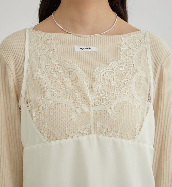  「レースサテンキャミソール」|シャツ・ブラウス|