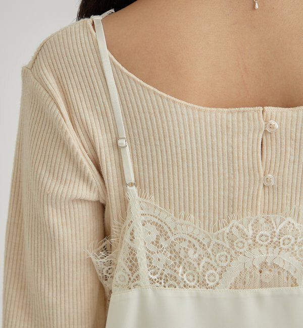  「レースサテンキャミソール」|シャツ・ブラウス|