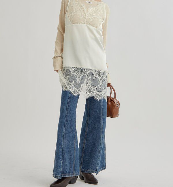  「レースサテンキャミソール」|シャツ・ブラウス|