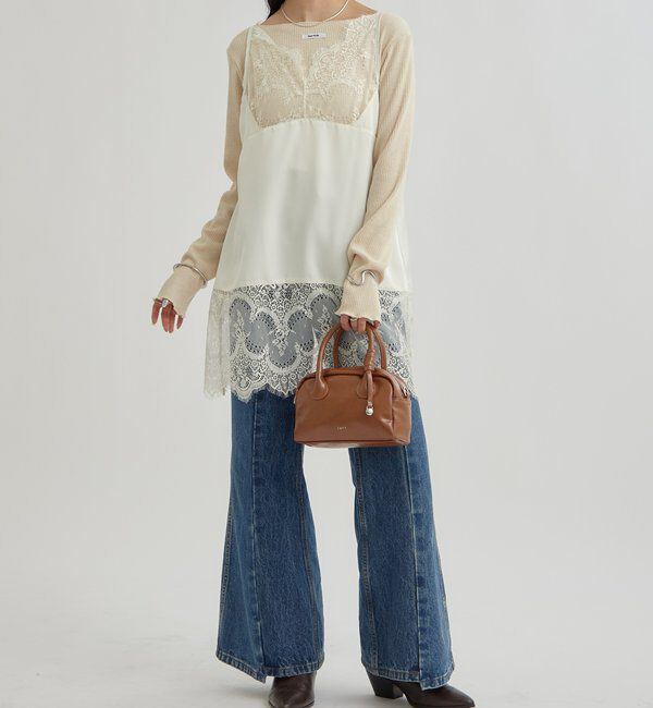  「レースサテンキャミソール」|シャツ・ブラウス|