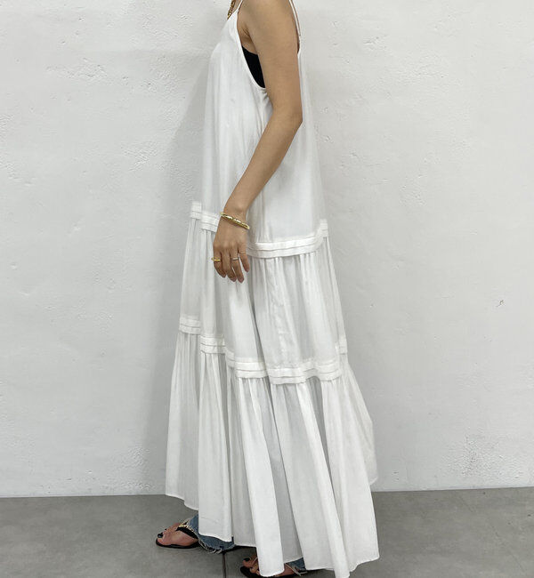  「【3サイズ展開】サテンティアードキャミワンピース」|ワンピース|