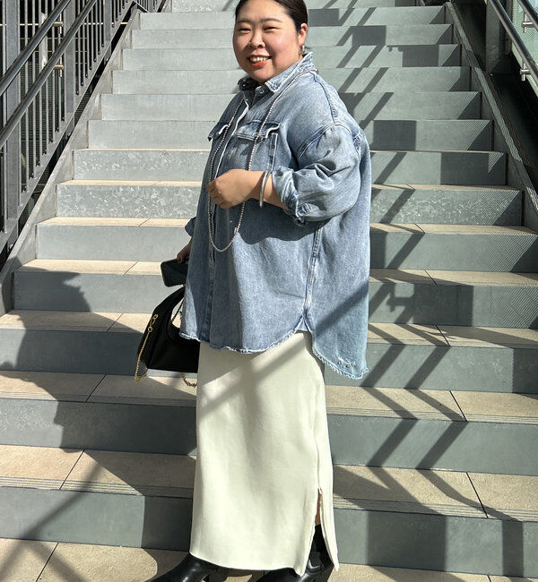  「【Lサイズも登場！】ポンチZIPタイトスカート」|スカート|