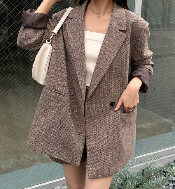  「【SNS総再生回数400万回突破！セットアップ対応】オーバーダブルジャケット」|テーラードジャケット|