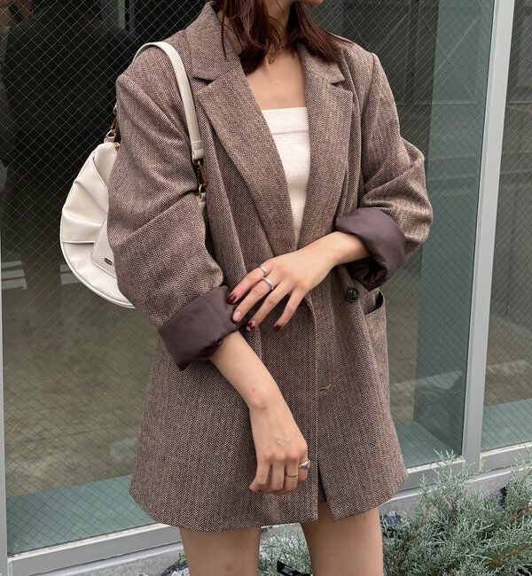  「【SNS総再生回数400万回突破！セットアップ対応】オーバーダブルジャケット」|テーラードジャケット|