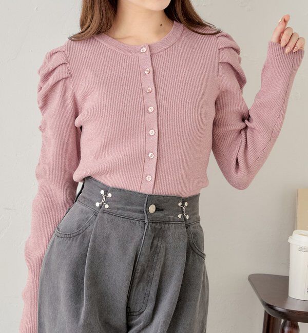  「【前後2WAY】パワショルラメリブニット」|パーカー|