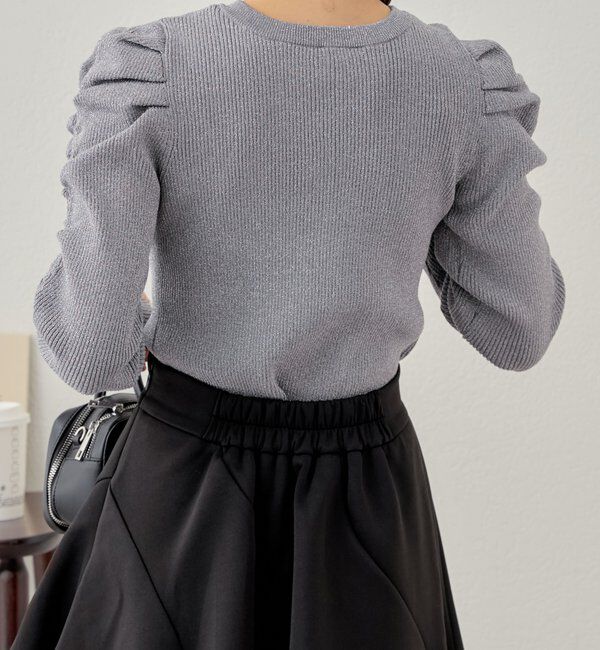  「【前後2WAY】パワショルラメリブニット」|パーカー|