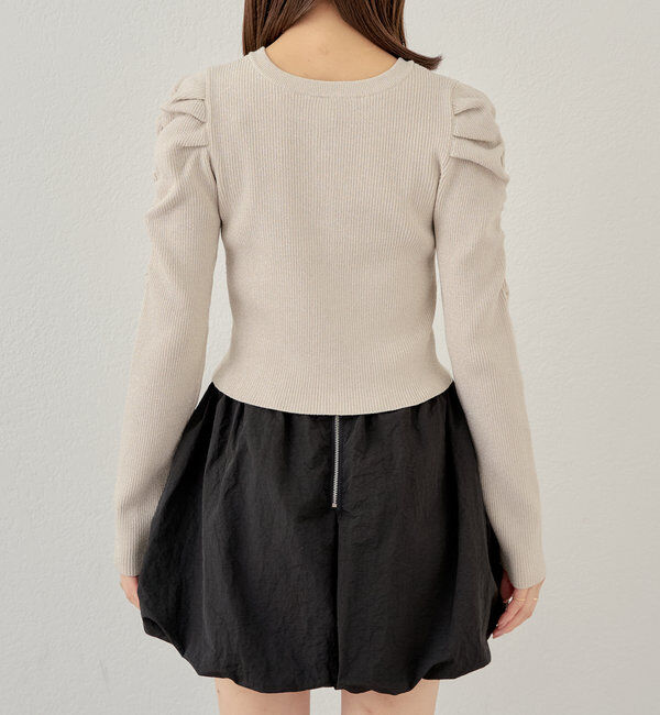  「【前後2WAY】パワショルラメリブニット」|パーカー|