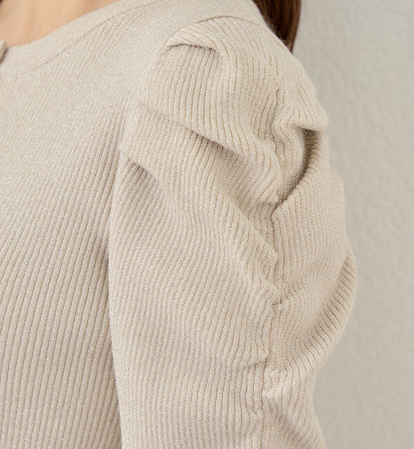  「【前後2WAY】パワショルラメリブニット」|パーカー|