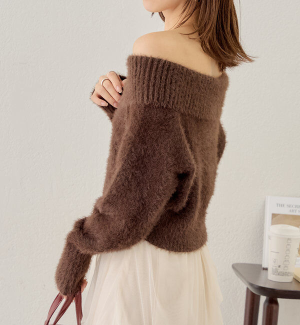  「【セットアイテム】オフショルニットセットチュールワンピース」|ワンピース|