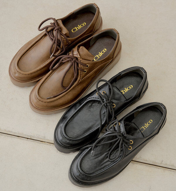  「【3サイズ展開】厚底レースアップローファー」|その他|