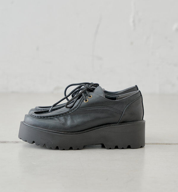  「【3サイズ展開】厚底レースアップローファー」|その他|