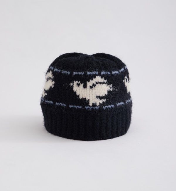  「バードジャガードニットハット」|ハット|ブラック