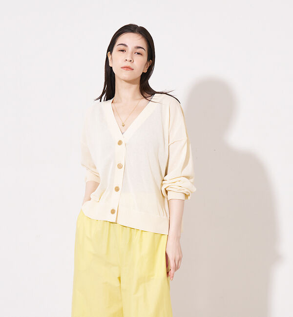 collex「Vネック ボックスシルエット シアーカーディガン」|カーディガン|