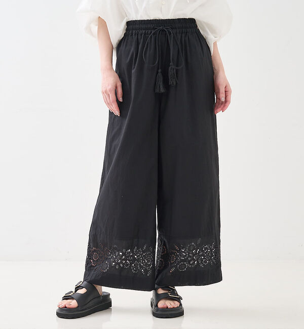 collex「アイレット刺繍パンツ」|その他|ブラック
