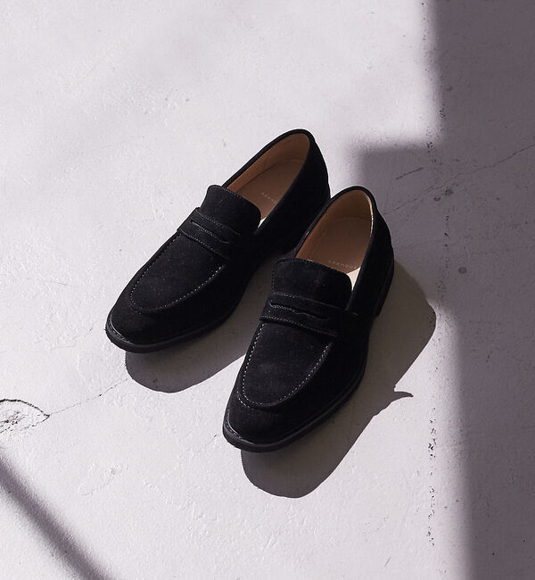 ABAHOUSE「【JapanMade】レザー コインローファー」|ローファー|ブラック