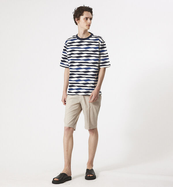 ABAHOUSE「【アンサンブル対応】ウェーブ ボーダー 半袖Tシャツ」|Tシャツ・カットソー|