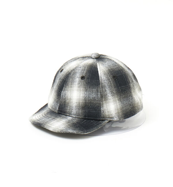 ABAHOUSE「＜BASIQUENTI＞オンブレーチェック ショートブリム キャップ」|その他|ブラック