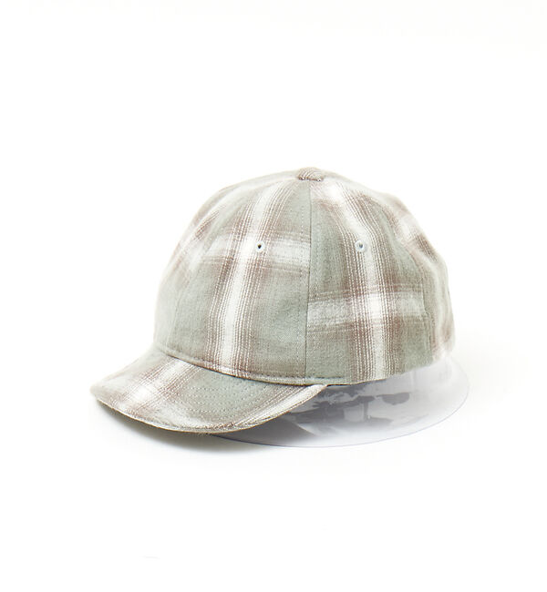 ABAHOUSE「＜BASIQUENTI＞オンブレーチェック ショートブリム キャップ」|その他|ライトグレー