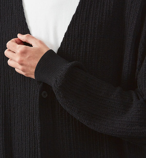 ABAHOUSE「【メッシュニット】ドライタッチ 比翼 カーディガン / シアーカーディガン」|カーディガン|