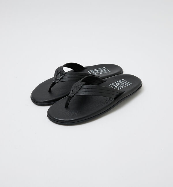 ABAHOUSE「【ISLAND SLIPPER / アイランドスリッパ】スムースレザー トングサ」|サンダル|ブラック
