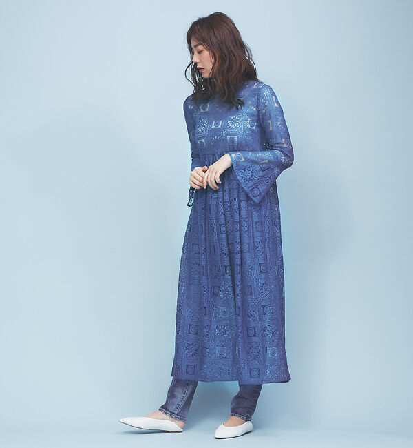 Rouge vif「フレアスリーブレースワンピース」|ワンピース|