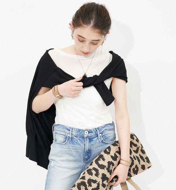 Rouge vif「ナチュラルダイノースリーブカットソー」|Tシャツ・カットソー|ホワイト