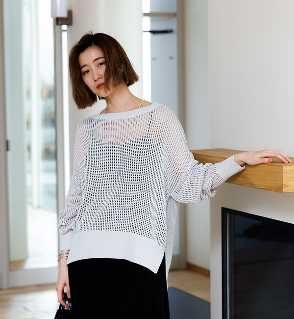 Rouge vif「グリットメッシュニットプルオーバー」|ニット・セーター|