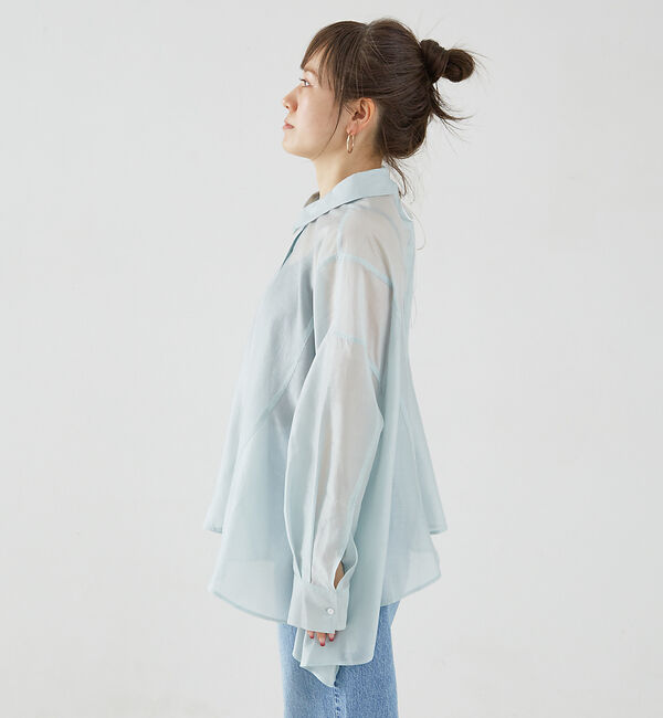 Rouge vif「シアーバック編み上げフレアシャツ」|シャツ・ブラウス|