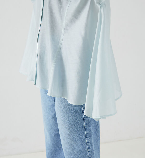 Rouge vif「シアーバック編み上げフレアシャツ」|シャツ・ブラウス|