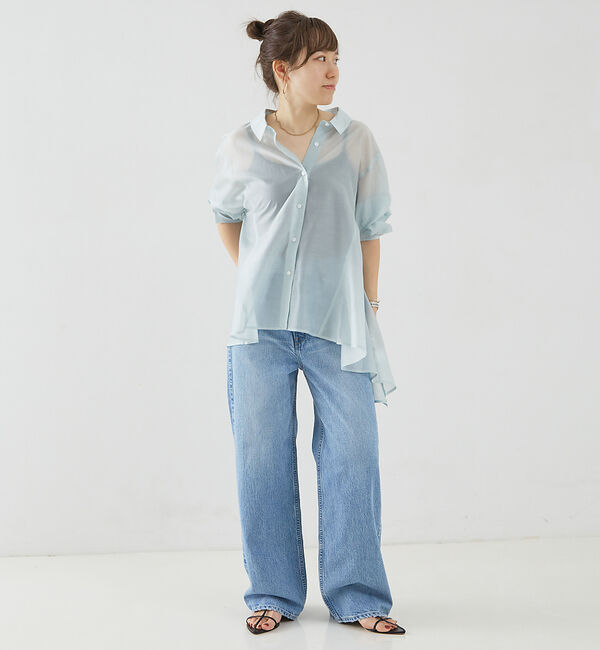 Rouge vif「シアーバック編み上げフレアシャツ」|シャツ・ブラウス|