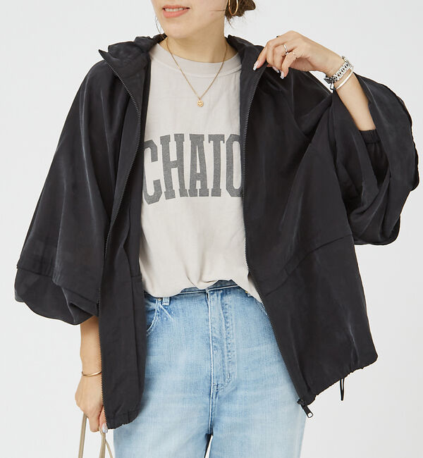 Rouge vif「フィブリルシアーフーディーブルゾン」|ブルゾン・スタジャン|ブラック