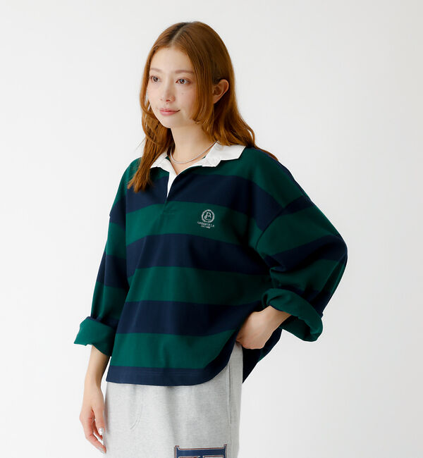 Rouge vif「【PARROTT CANVAS/パロットキャンバス】クロップド ワイド ラガーシ」|Tシャツ・カットソー|