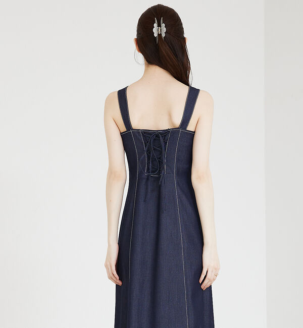 SELFIST「デニムライクリボン付ワンピース」|ワンピース|
