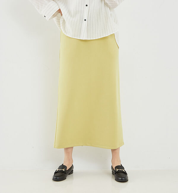 abahouse mavie「【セットアップ対応】シルキーダンボールタイトスカート」|スカート|イエロー