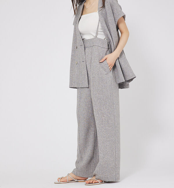 abahouse mavie「【セットアップ対応】ライトツイードサスペンダーパンツ」|その他|