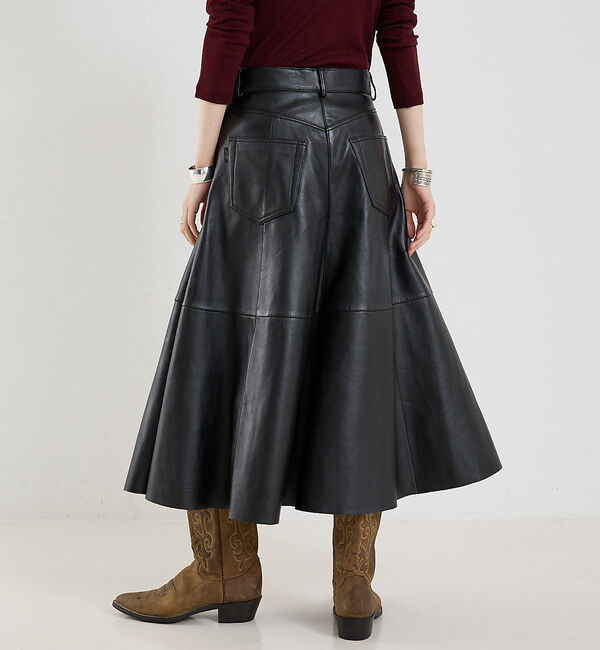 The Store by C' 「【HAIKURE】MID SERENITY LETHER SKIRT／レザースカ」|スカート|