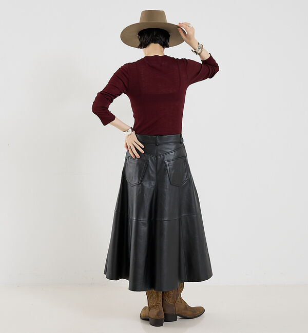 The Store by C' 「【HAIKURE】MID SERENITY LETHER SKIRT／レザースカ」|スカート|