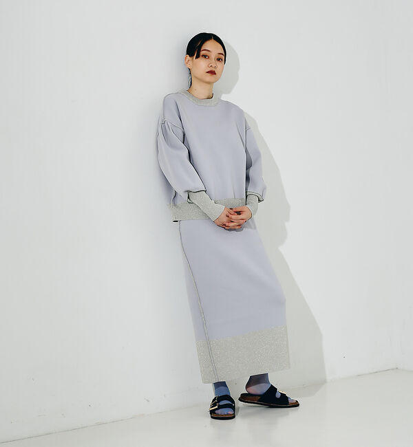 NOMINE「【上下2点セット/セットアップ対応】ラメプテーティングニットトップス＋ニットスカ」|スカート|