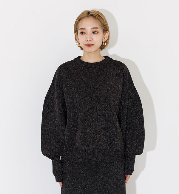 NOMINE「【上下2点セット/セットアップ対応】ラメプテーティングニットトップス＋ニットスカ」|スカート|