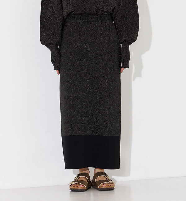 NOMINE「【上下2点セット/セットアップ対応】ラメプテーティングニットトップス＋ニットスカ」|スカート|