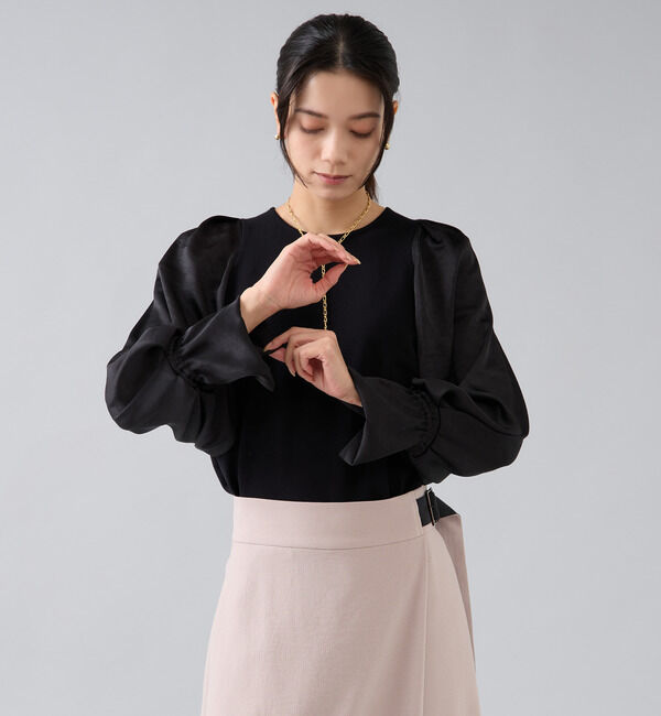 Liesse「布帛コンビニット」|ニット・セーター|ブラック