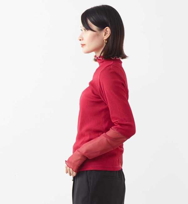 SOFFITTO「袖切替えレイヤードデザインプルオーバー」|Tシャツ・カットソー|