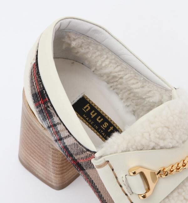 A_「【hyusto（ヒュースト）】チェックボアローファー HYUSTO22FW-4」|ローファー|