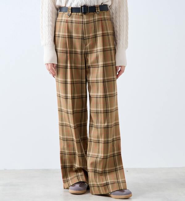 A_「【A_/エース】ウールチェックスラックス」|スラックス|