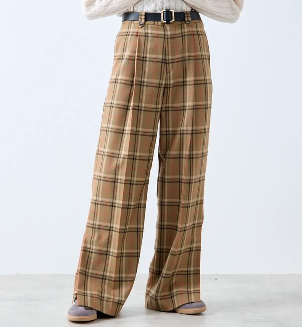 A_「【A_/エース】ウールチェックスラックス」|スラックス|