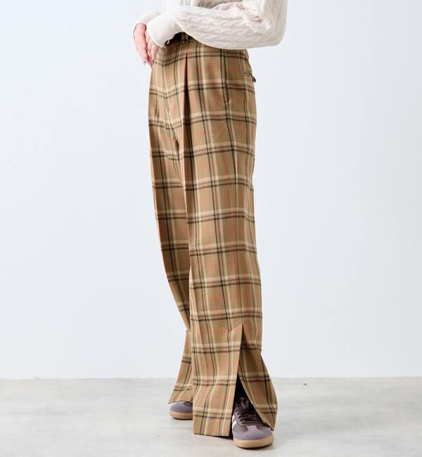 A_「【A_/エース】ウールチェックスラックス」|スラックス|