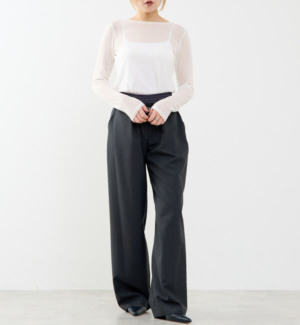 SOFFITTO「カシミヤシルク混ボートネックシアープルオーバー」|Tシャツ・カットソー|