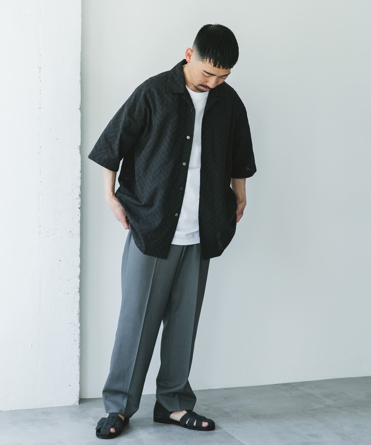 URBAN RESEARCH DOORS「カラミショートスリーブシャツ」|シャツ・ブラウス|