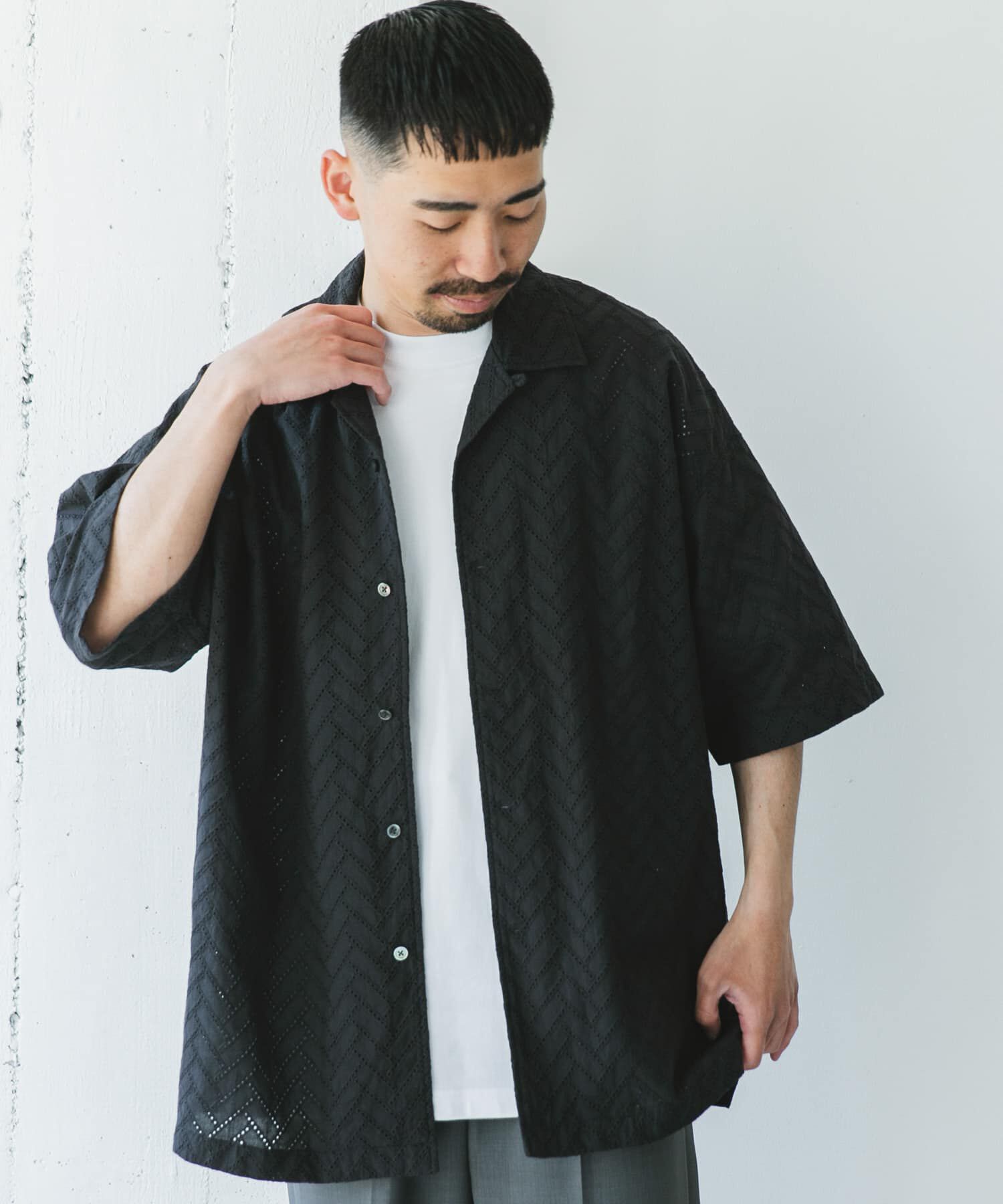 URBAN RESEARCH DOORS「カラミショートスリーブシャツ」|シャツ・ブラウス|