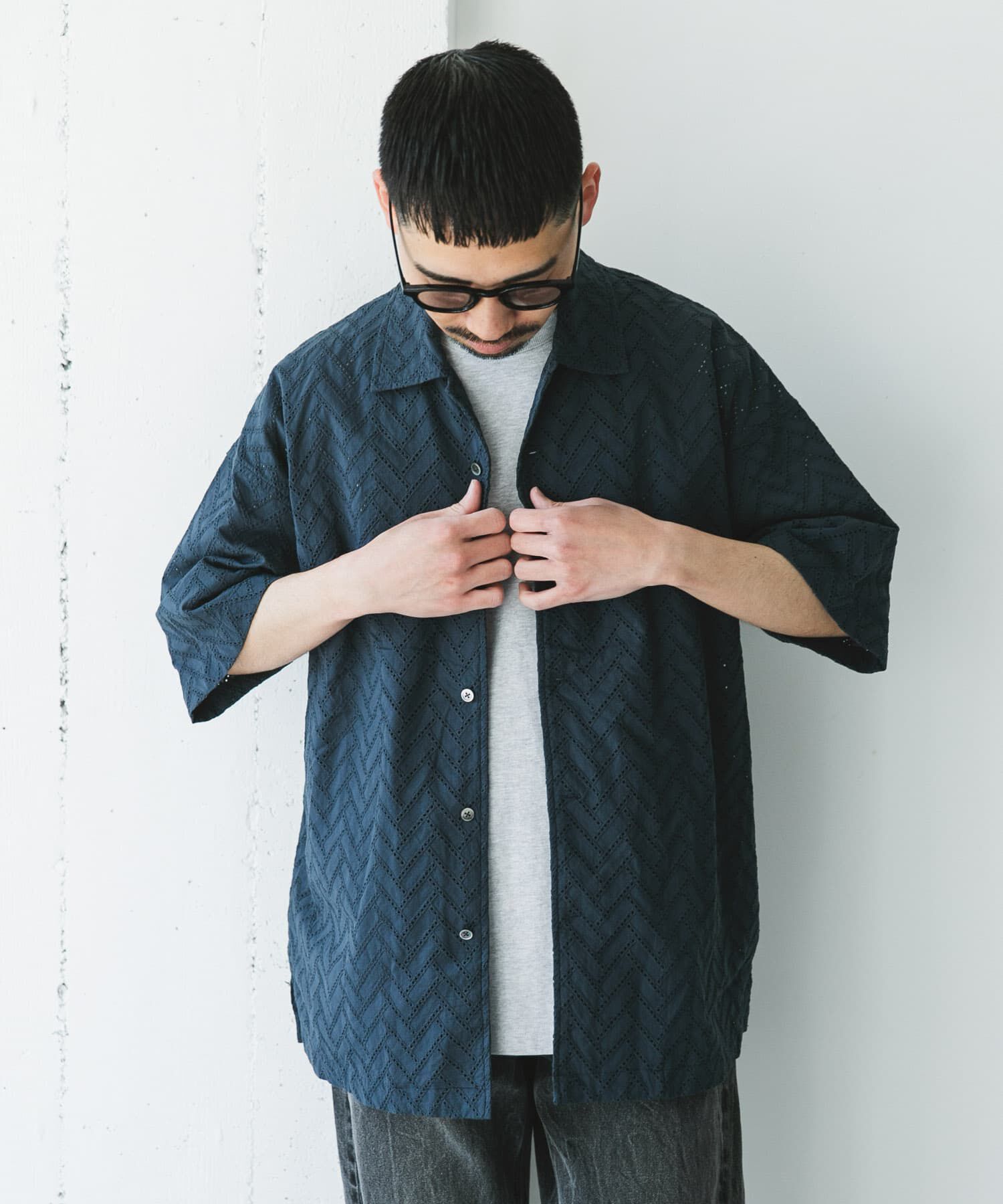 URBAN RESEARCH DOORS「カラミショートスリーブシャツ」|シャツ・ブラウス|